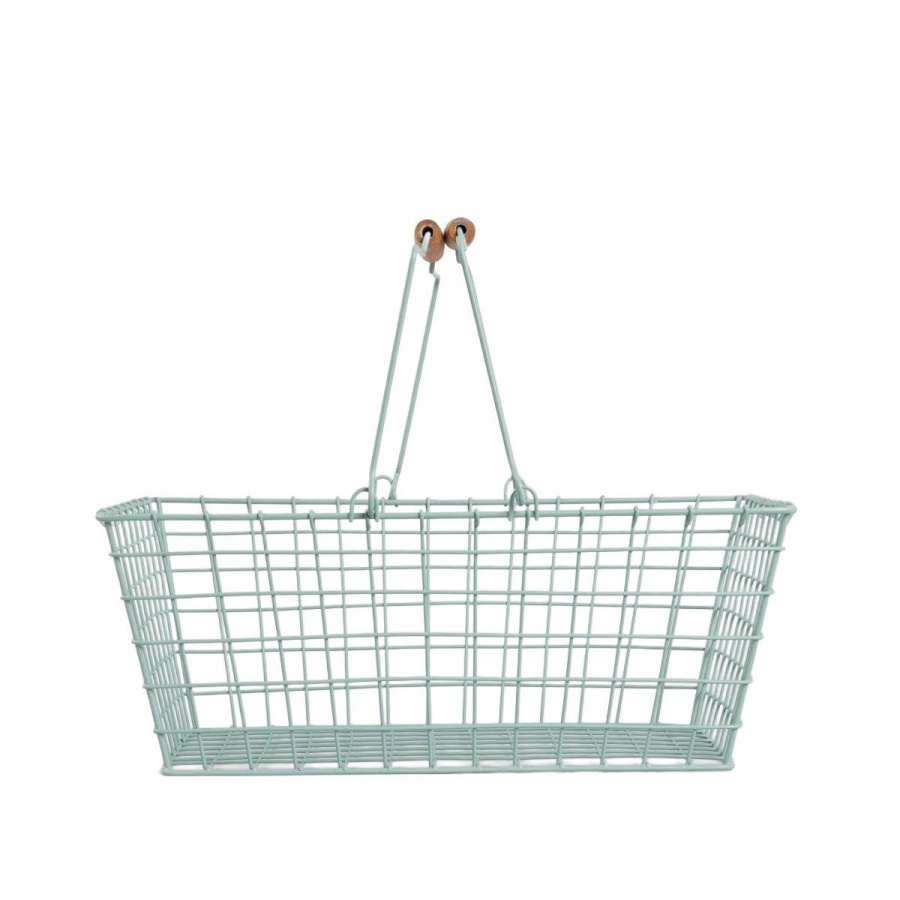 Koszyk selia z uchwytami zielony l 43x29 cm 730788 H-237116