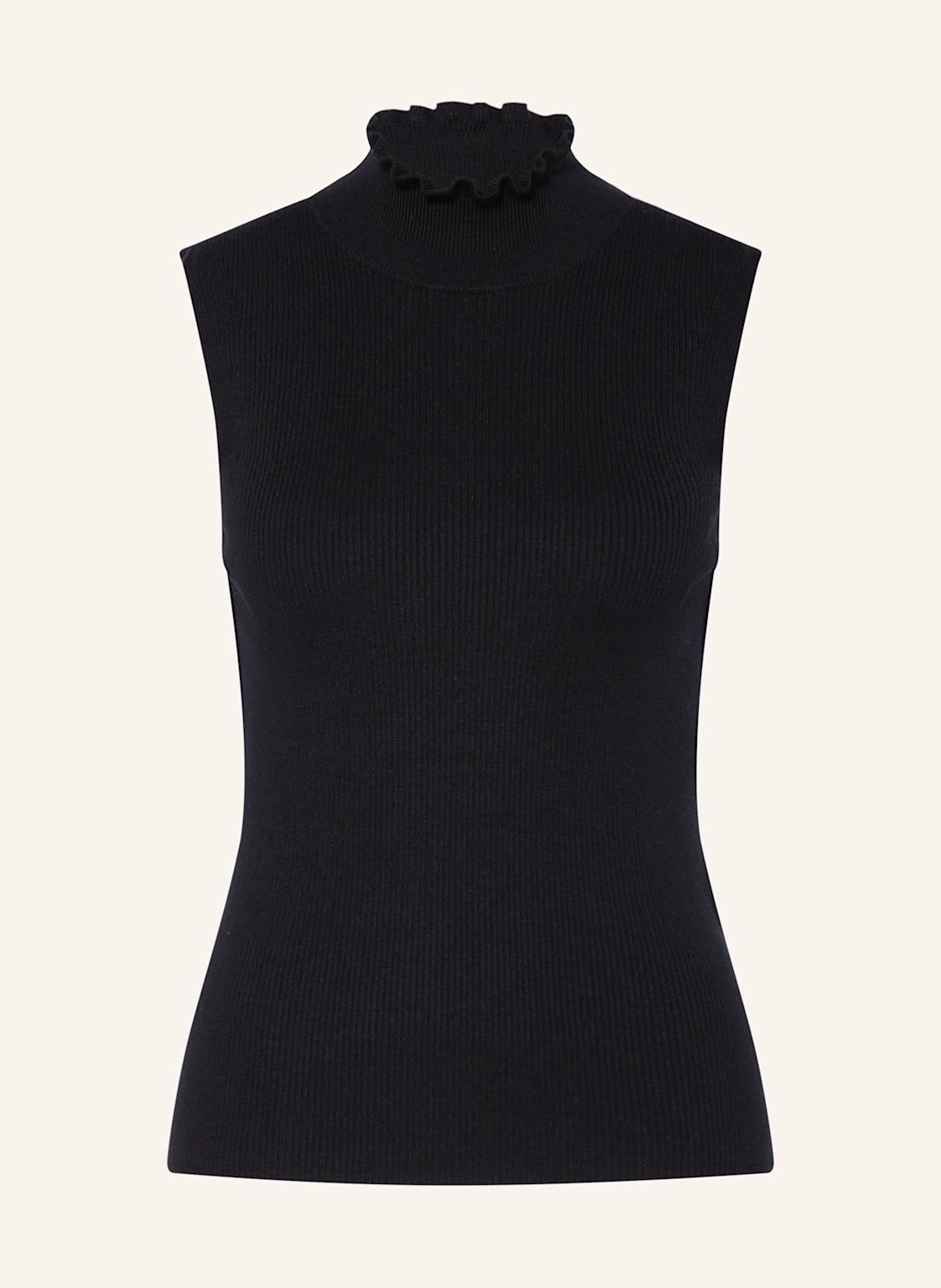 Darling Harbour Dzianinowy Top Z Falbankami schwarz