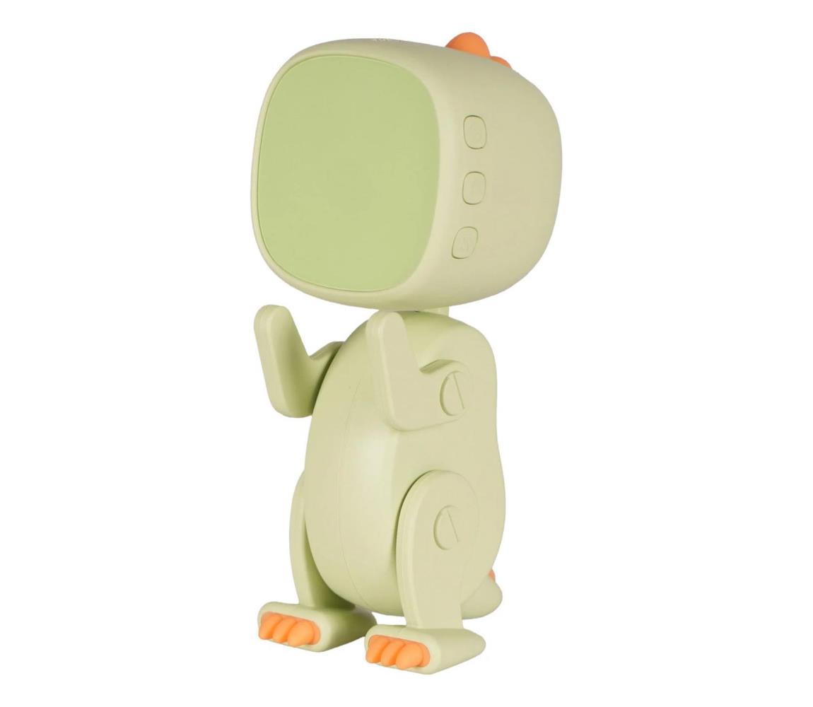 LED Dziecięca lampka nocna ściemnialna z budzikiem ROBOT LED/1W/5V 1200 mAh