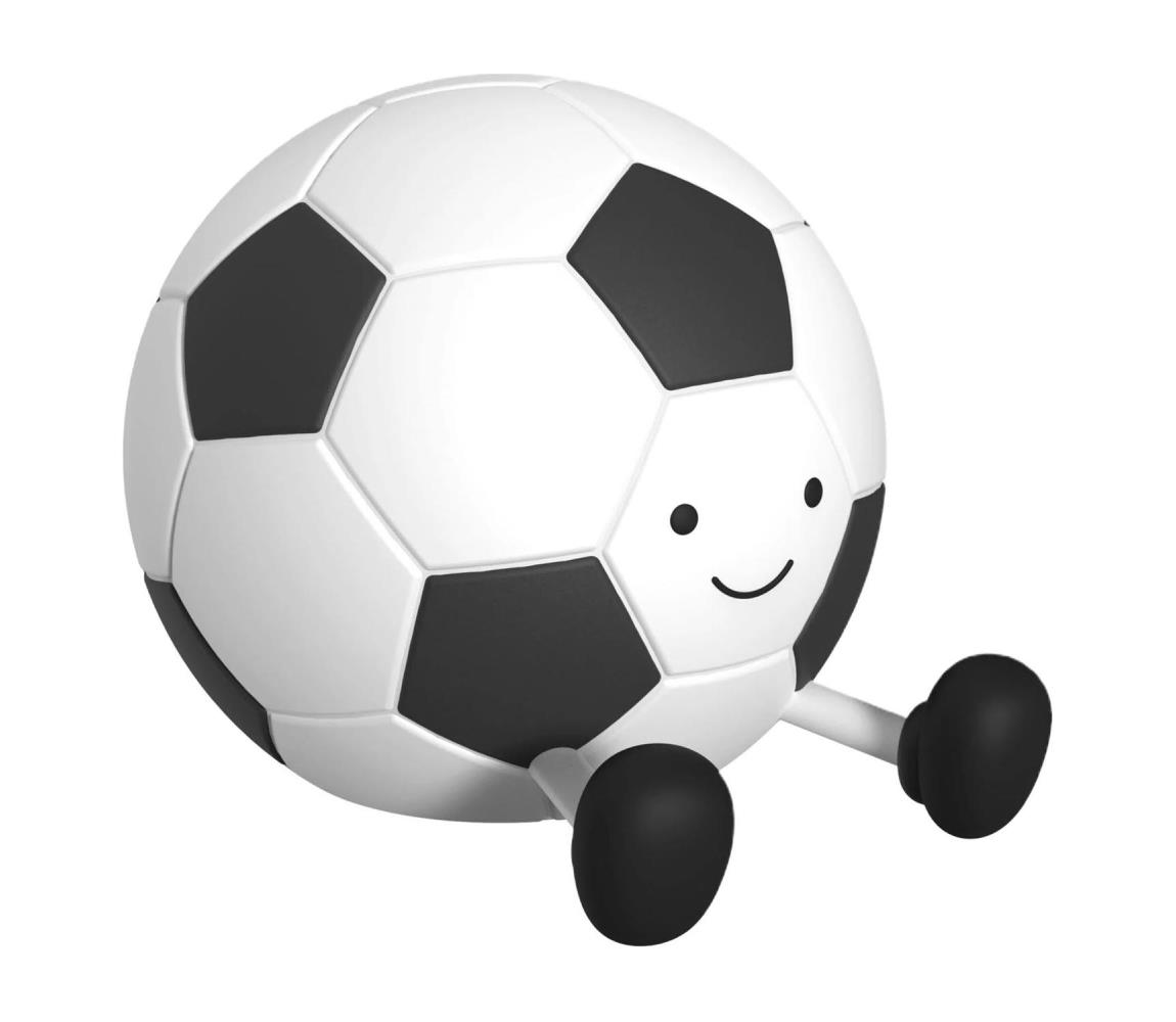 LED Ściemnialna dziecięca dotykowa lampa FOOTBALL LED/2W/5V USB 1200 mAh biały/czarny