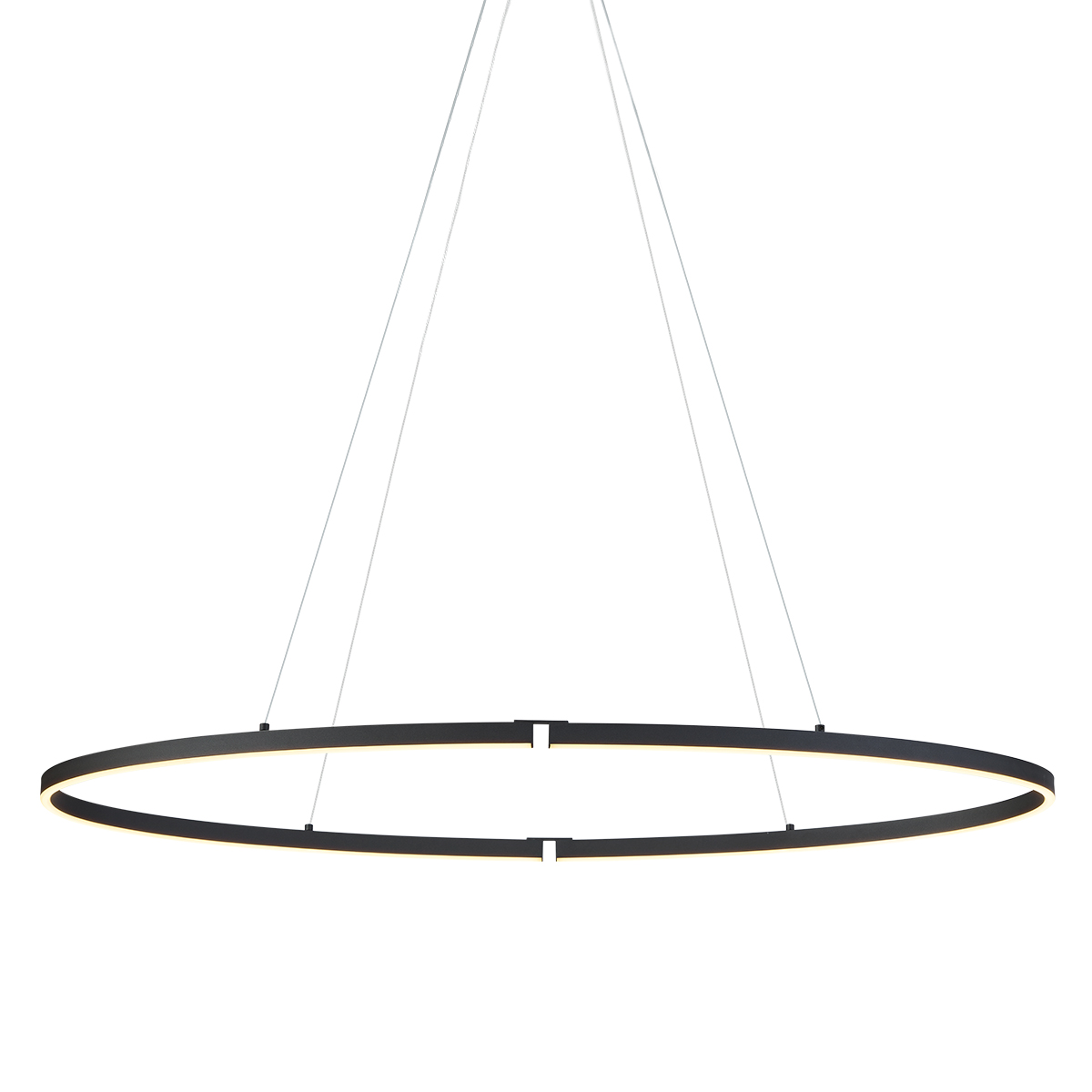 QAZQA Designerska lampa wisząca czarna owalna 120 cm z LED z 3-stopniową regulacją ściemniania - Ovallo
