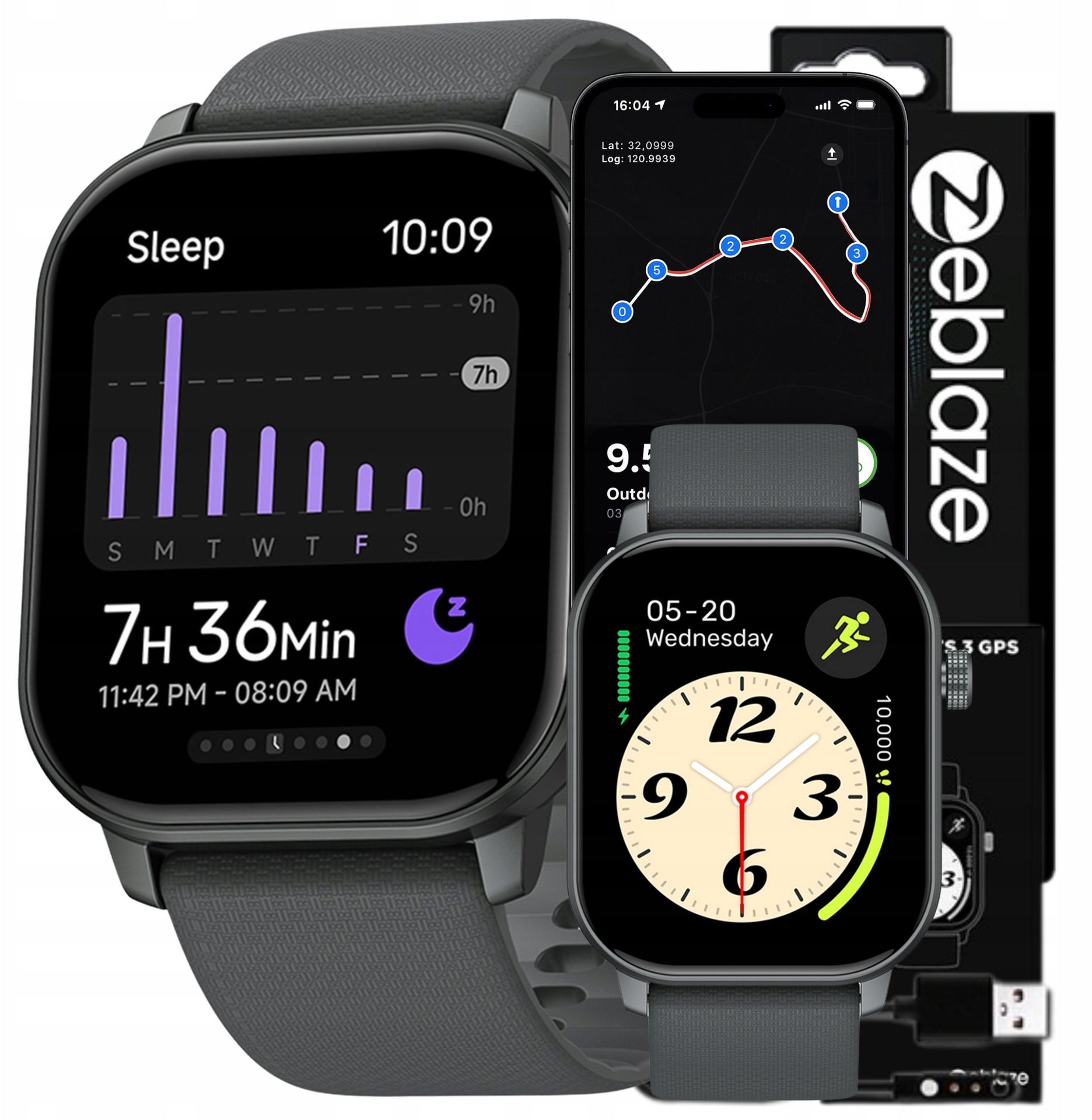 Zeblaze GTS 3 GPS Szary