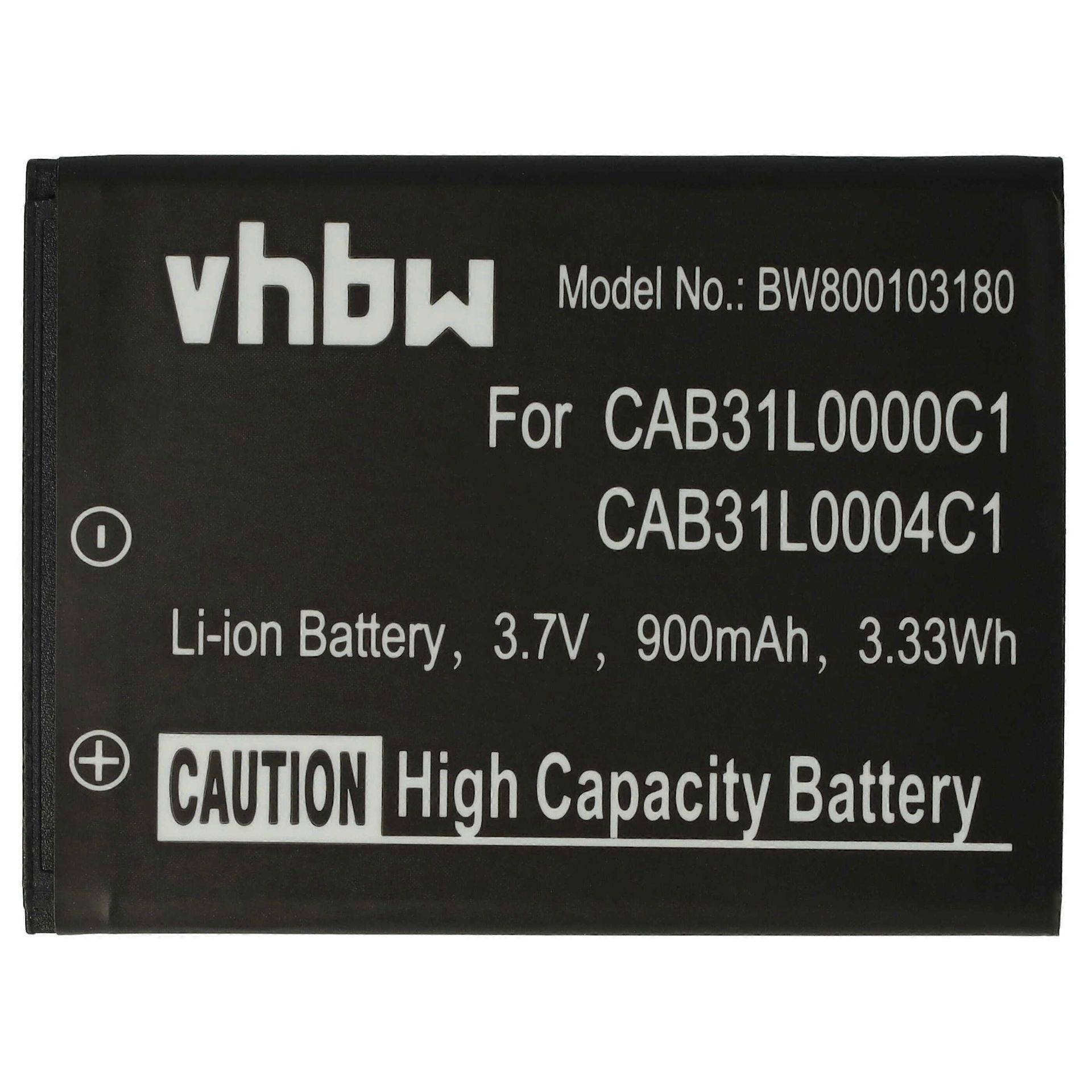 Wymiana baterii vhbw do Alcatel CAB31L0000C1, CAB31L0000C2, CAB31L0004C1, CAB31L0001C1 do telefonu komórkowego Smartphone (900mAh, 3.7V, Li-ion) be...