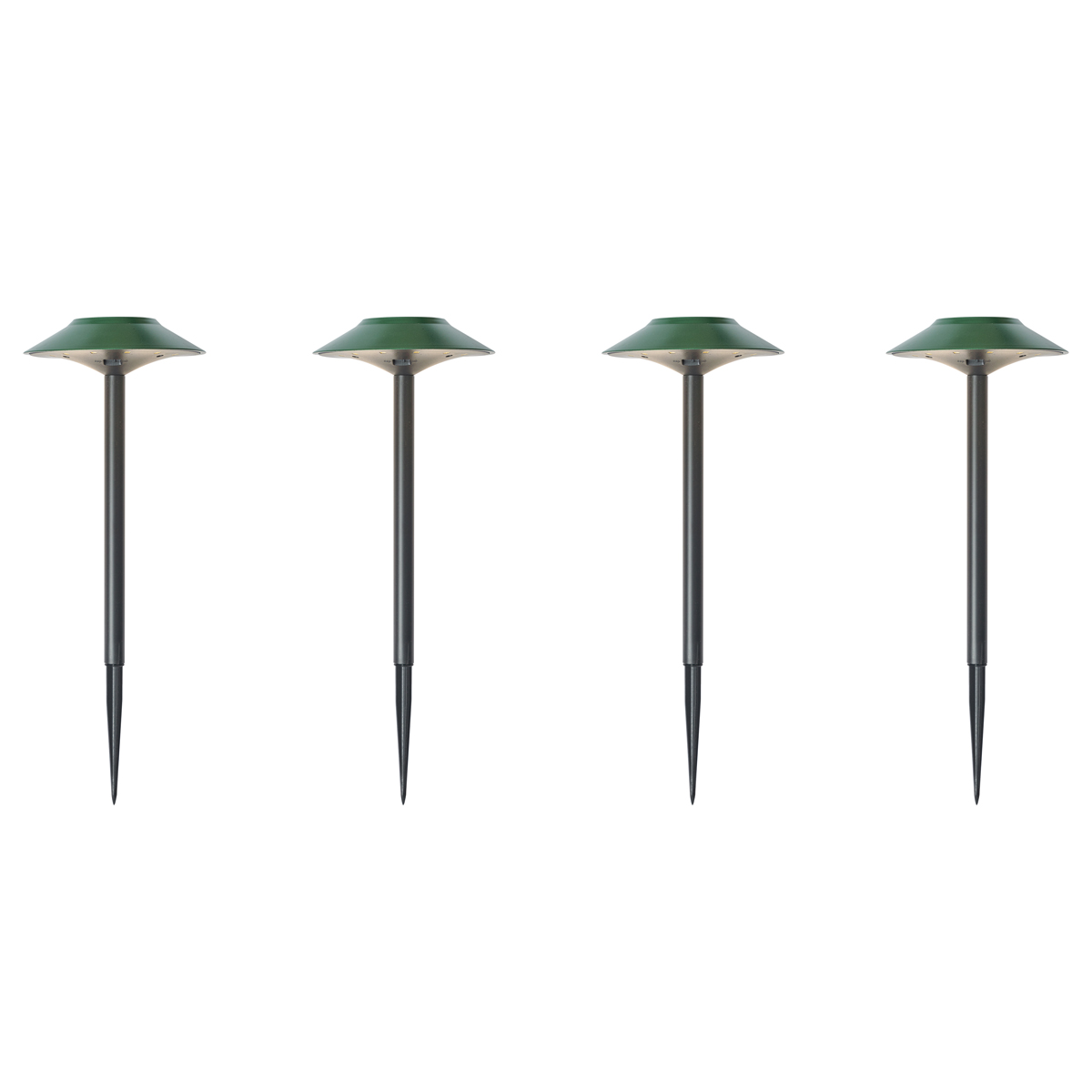QAZQA Zestaw 4 zielonych reflektorów szpilkowych z LED IP44 solarnych - Mushroom