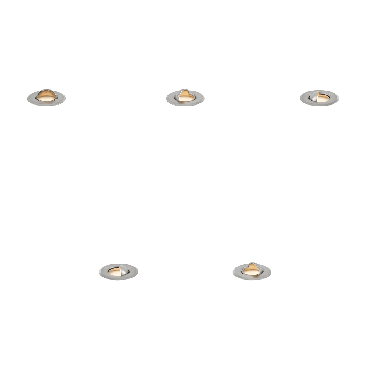 QAZQA Zestaw 5 nowoczesnych reflektorów gruntowych aluminiowych z LED IP67 - Linsey