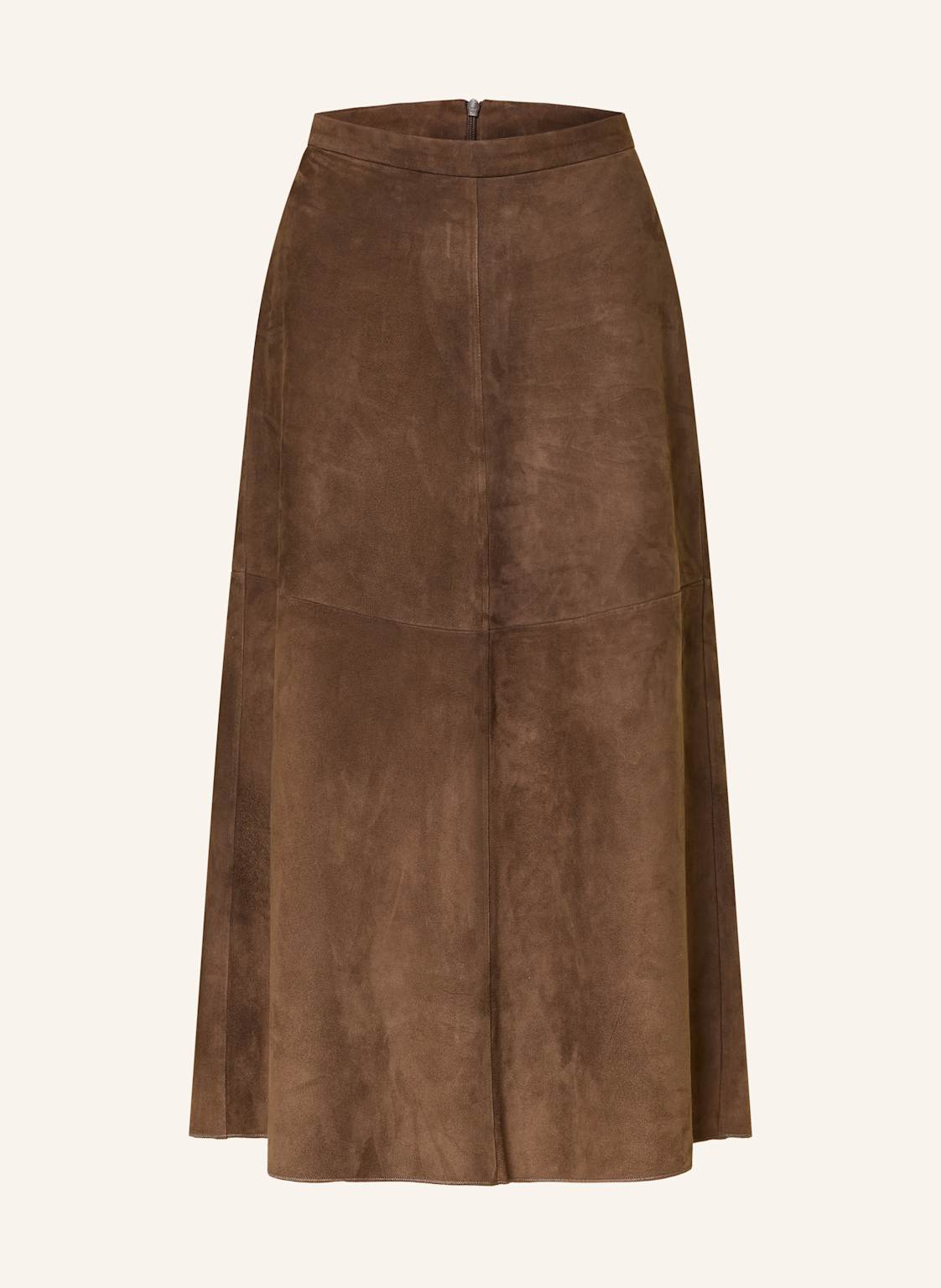 S Max Mara Spódnica Skórzana Cipria braun