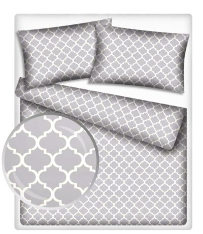 Komplet pościeli 100% bawełna premium kończyna maroko szara