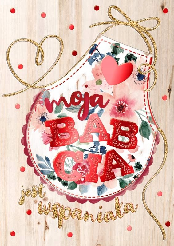 Kartka Dzień Babci 11,5 x 16,5 cm