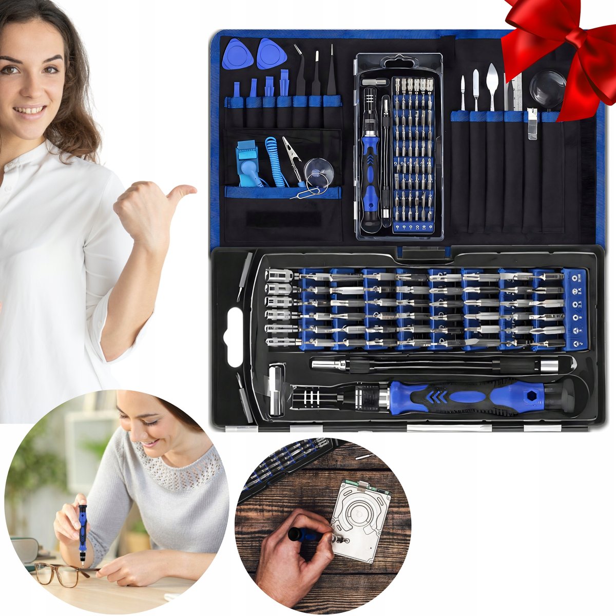 ZESTAW UNIWERSALNYCH WKRĘTAKÓW ŚRUBOKRĘTÓW BITÓW PRECYZYJNE 75w1 + ETUI