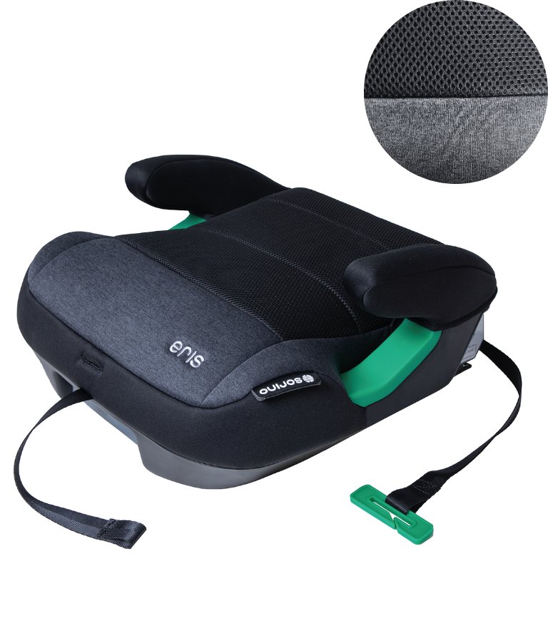 FOTELIK BOOSTER PODSTAWKA SIEDZISKO SORINO ERIS ISOFIX BLACK/GREY 125-150CM