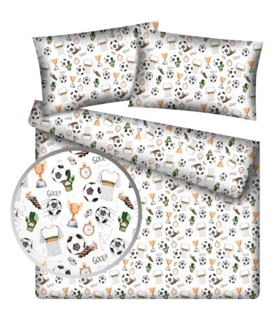 Komplet pościeli 100% bawełna 160x200 wzór piłka nożna