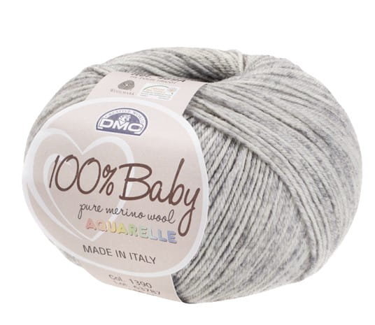 włóczka DMC 100% BABY AQUARELLE kol. 1390 / odcienie popielu