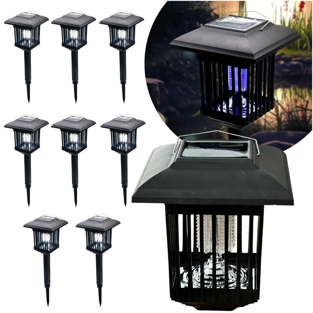 8x Lampka Solarna Owadobójcza 2w1 Lampa Ogrodowa LED Latarenka na Komary BLIXTAR