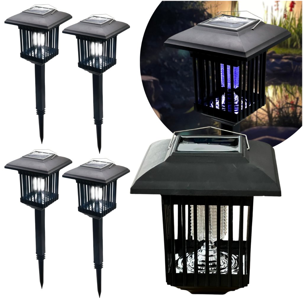 4x Lampka Solarna Owadobójcza 2w1 Lampa Ogrodowa LED Latarenka na Komary BLIXTAR