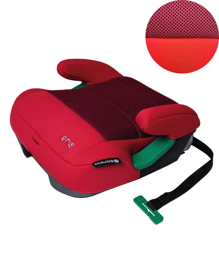 FOTELIK BOOSTER PODSTAWKA SIEDZISKO SORINO ERIS ISOFIX CZERWONY 125-150 CM