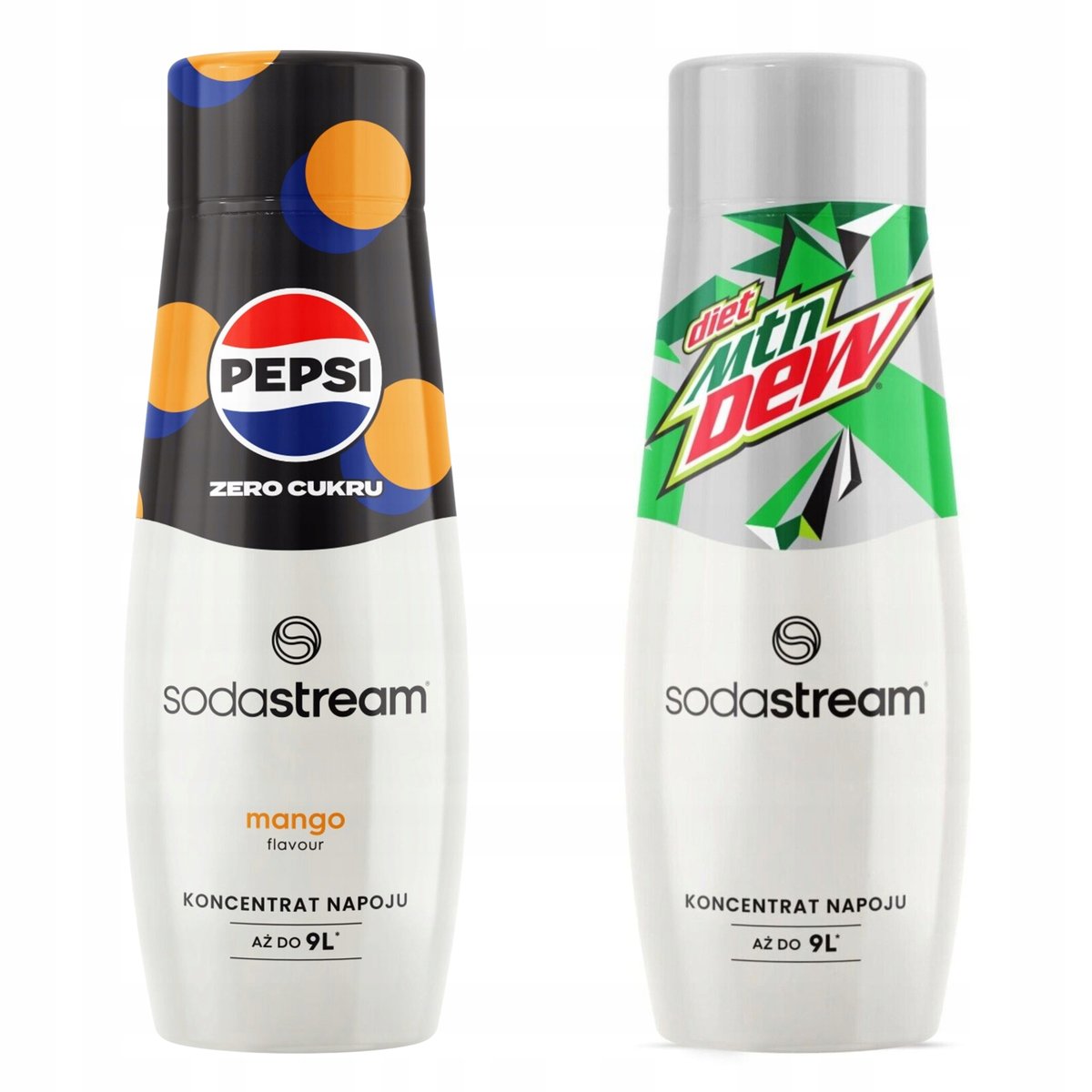 Zestaw 2 koncentratów do wody. Sodastream Pepsi MAX Mango + Mountain Dew
