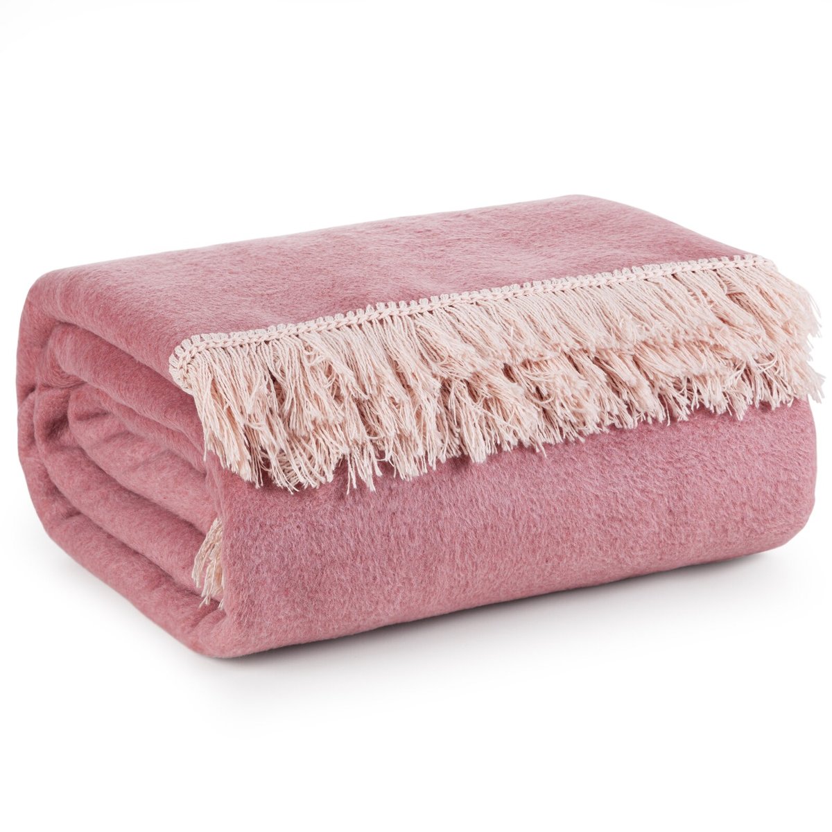 Koc Akrylowy 220x240cm Jasnoróżowy Luksusowy