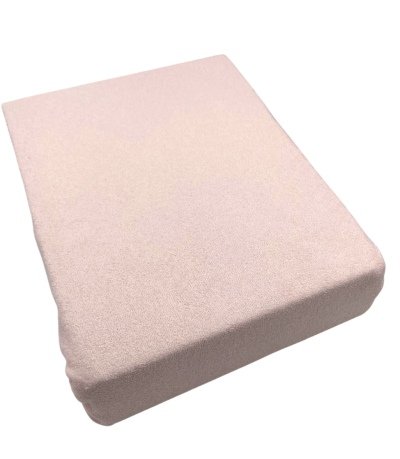 Prześcieradło frotte z gumką grube 200x220 +zakład 30 cm pudrowy róż