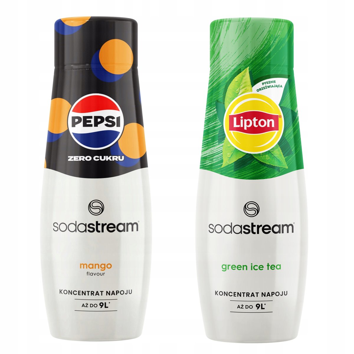 Zestaw 2 koncentratów. Sodastream Pepsi MAX Mango + Lipton Ice Tea Green
