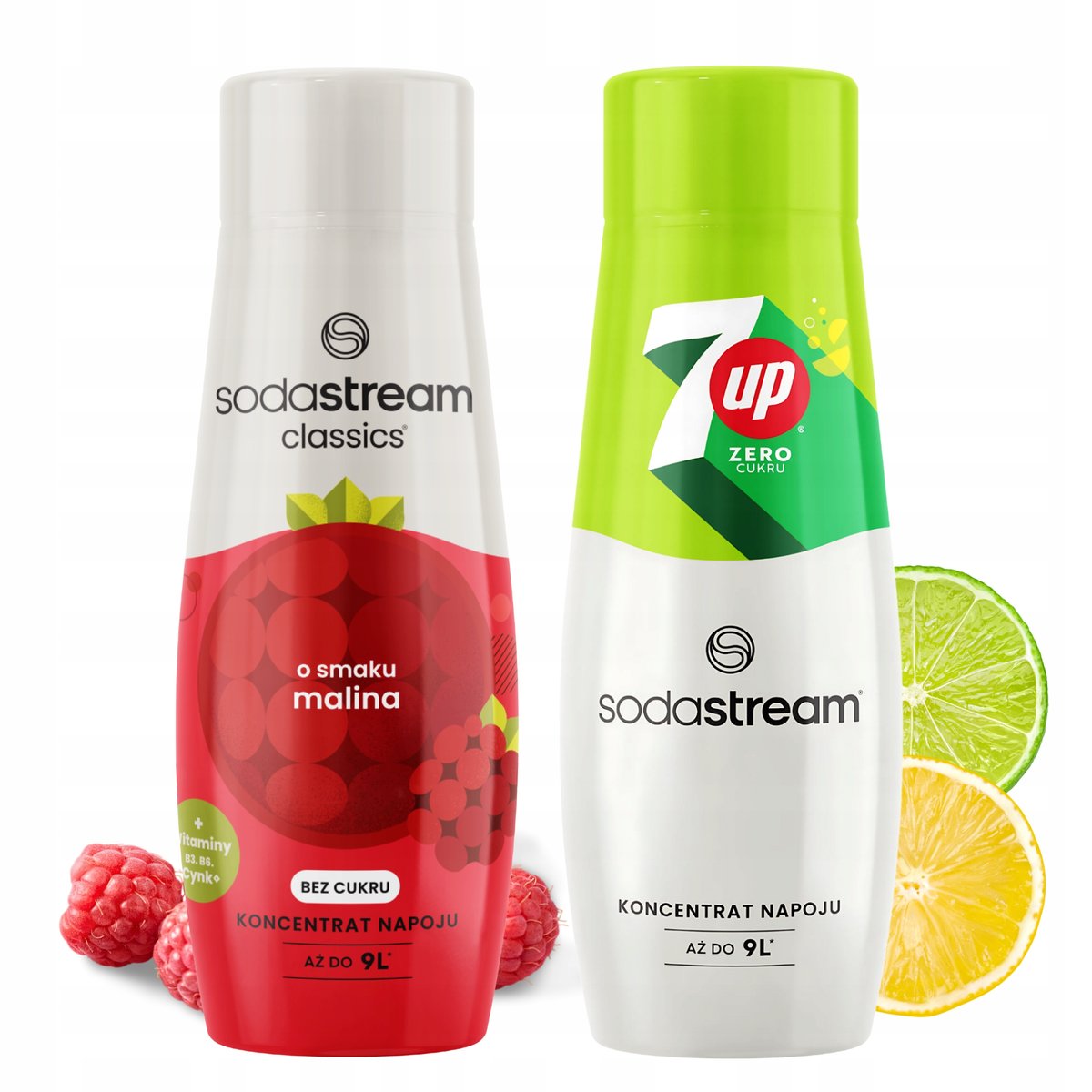 SodaStream Syropy do Saturatora Malina Zero + 7UP FREE Koncentrat Bez Cukru