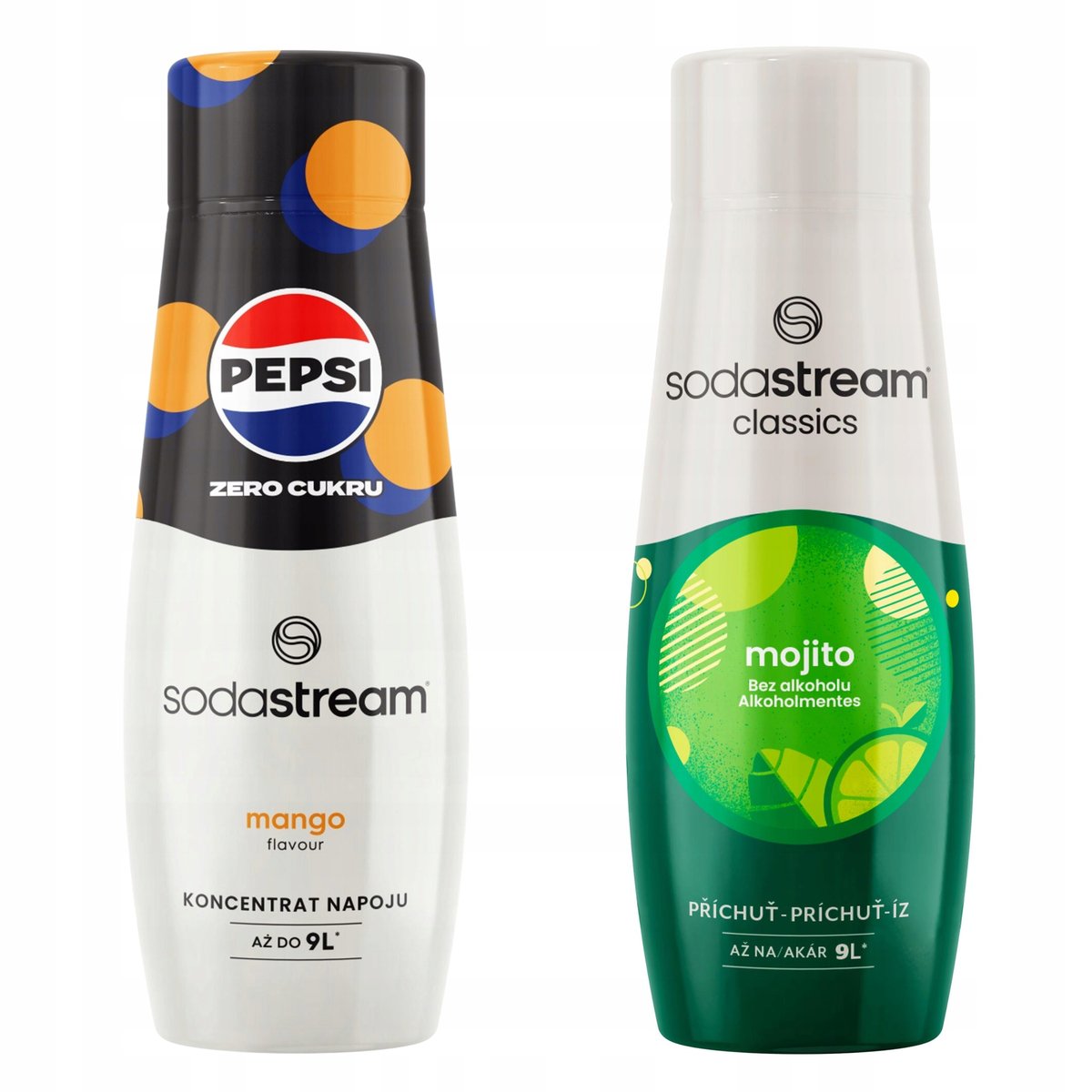 Zestaw 2 koncentratów, syropów do wody. Sodastream Pepsi MAX Mango + Mojito