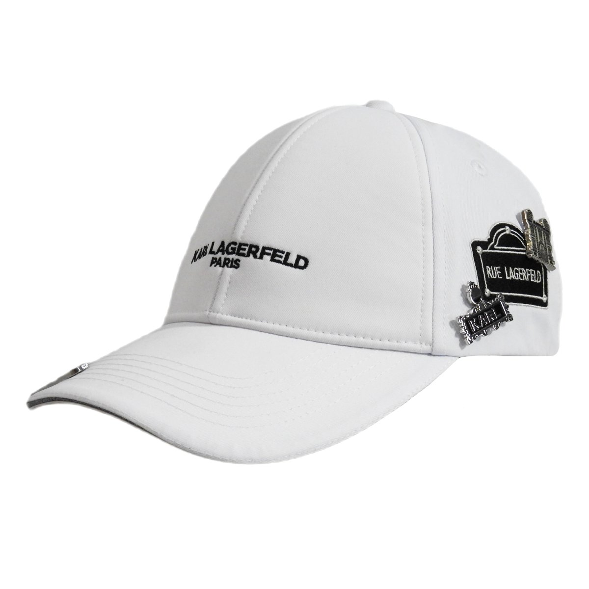 Czapka z daszkiem Karl Lagerfeld Paris Strapback Biała - L5WH7947-wht