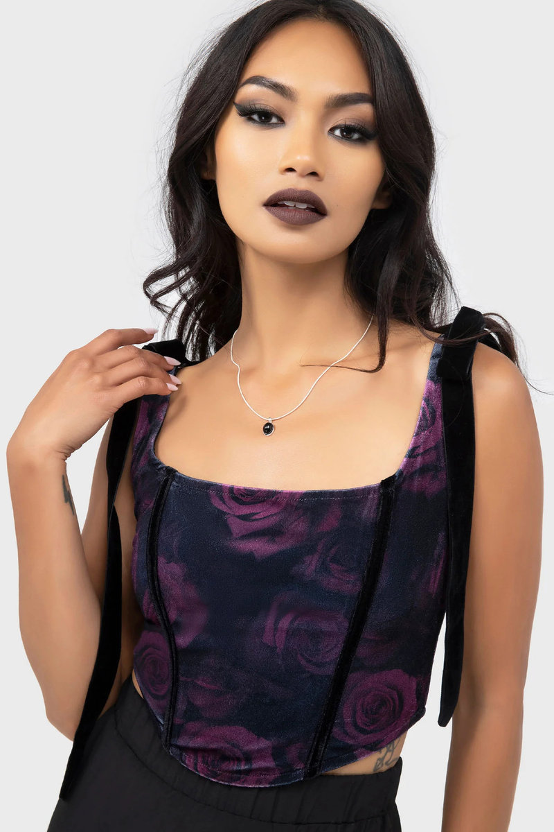 gorsetowy top KILLSTAR - NIGHTBLOOM-L