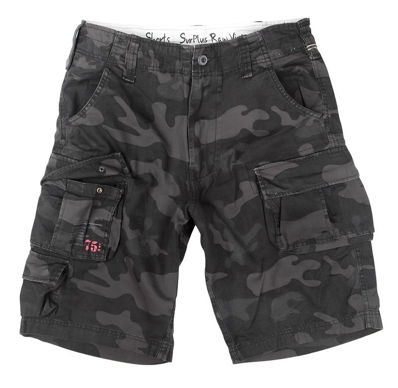 spodnie bojówki krótkie TROOPER SHORTS black camo-3XL