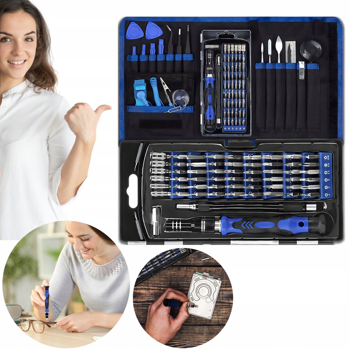 ZESTAW UNIWERSALNYCH WKRĘTAKÓW ŚRUBOKRĘTÓW BITÓW PRECYZYJNE 75w1 + ETUI