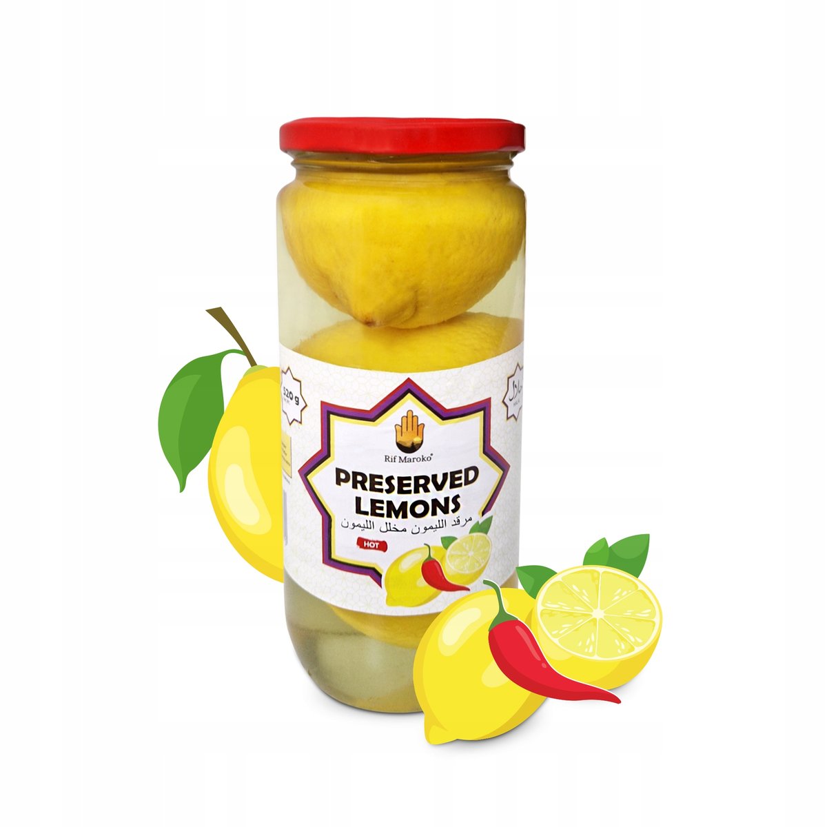 Cytryny Kiszone z Ostrą Papryczką 520g Rif Maroko
