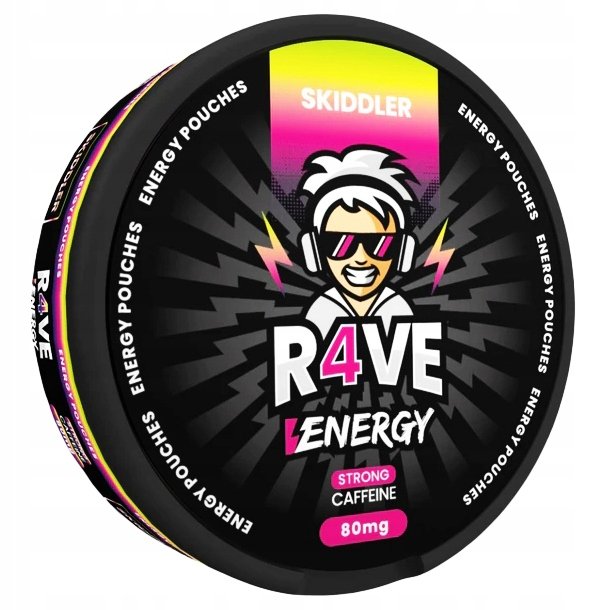 SKIDDLER Woreczki Energetyczne R4VE Snusy z Kofeina BEZ CUKRU 80mg
