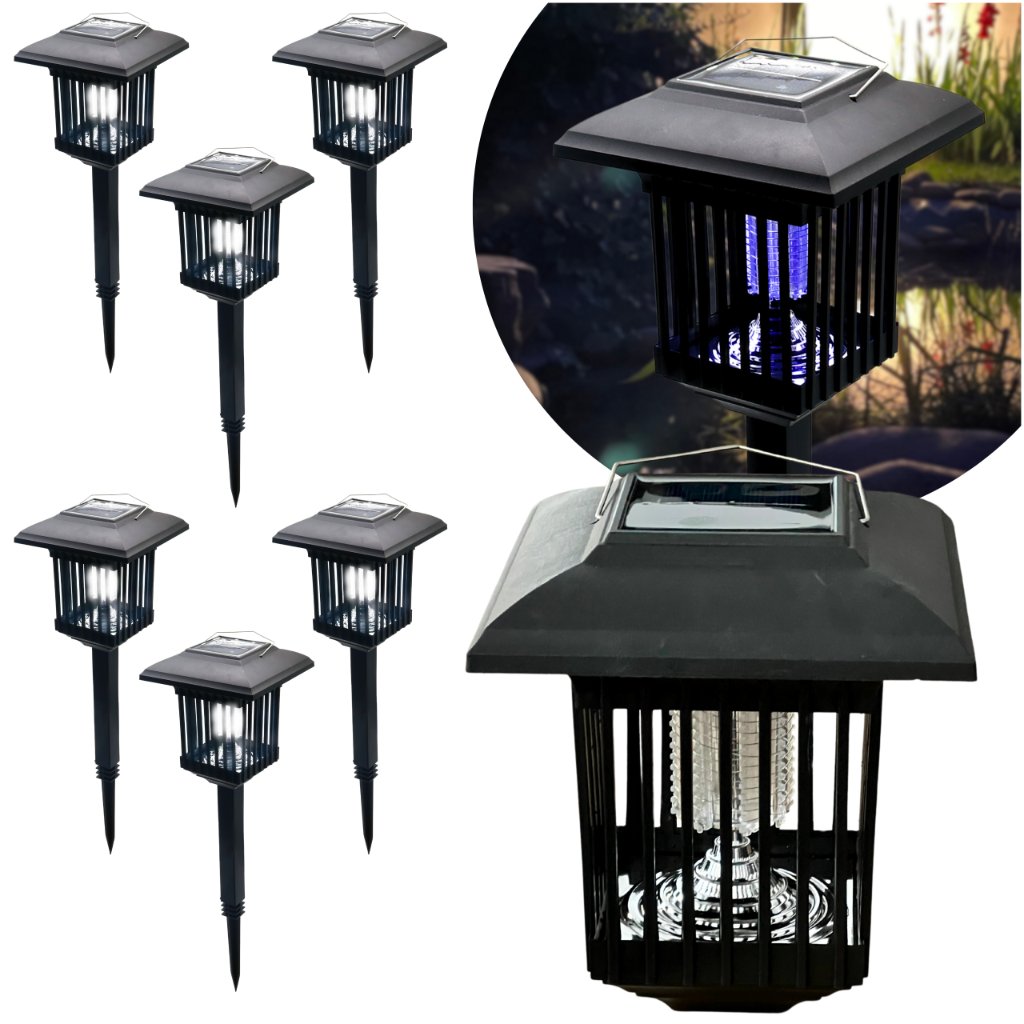 6x Lampka Solarna Owadobójcza 2w1 Lampa Ogrodowa LED Latarenka na Komary BLIXTAR