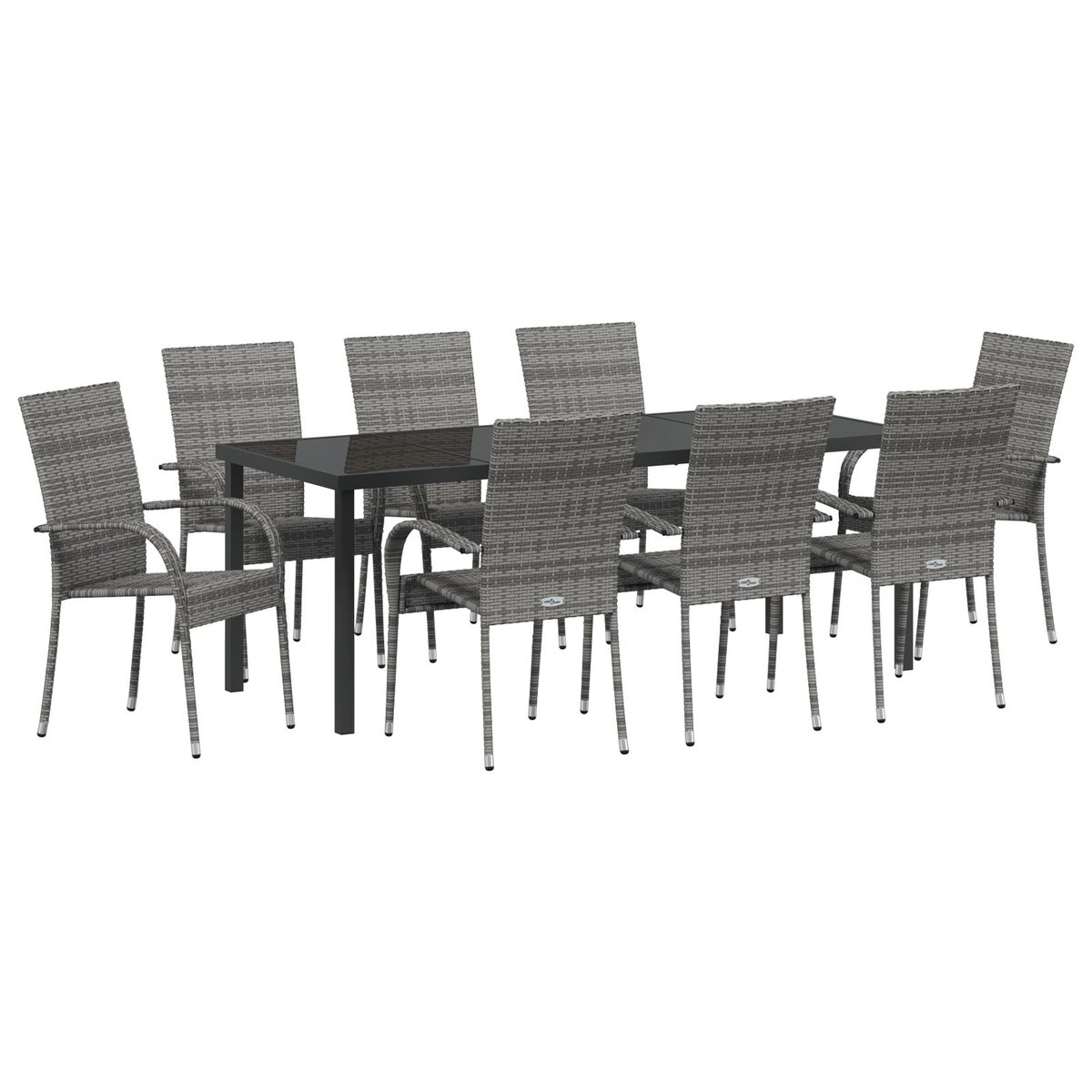 vidaXL 5-częściowy zestaw do jadalni ogrodowej Szary Polirattan