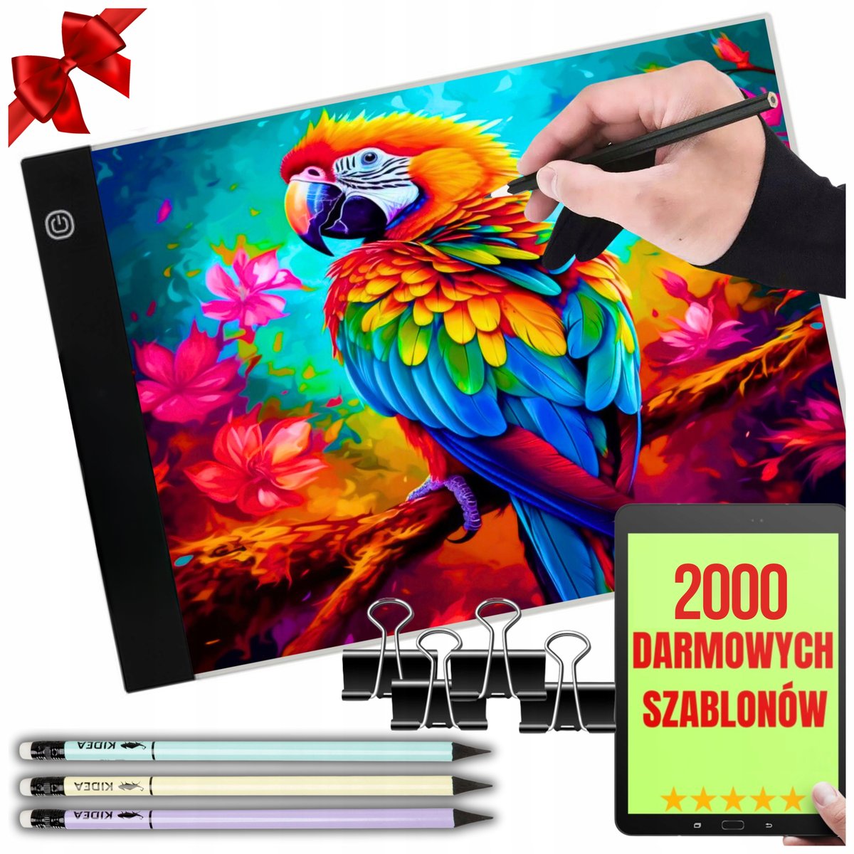 TABLET GRAFICZNY TABLICA DESKA KREŚLARSKA RYSOWANIA DLA DZIECI2000 SZKICÓW