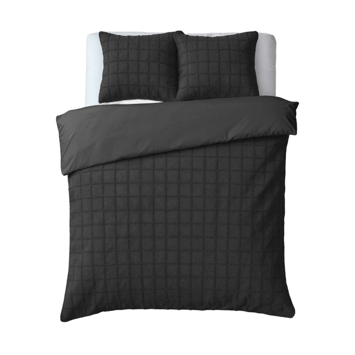 240x200/220 FAUX FUR CHECK czarny 240x200/220 kpl pościeli