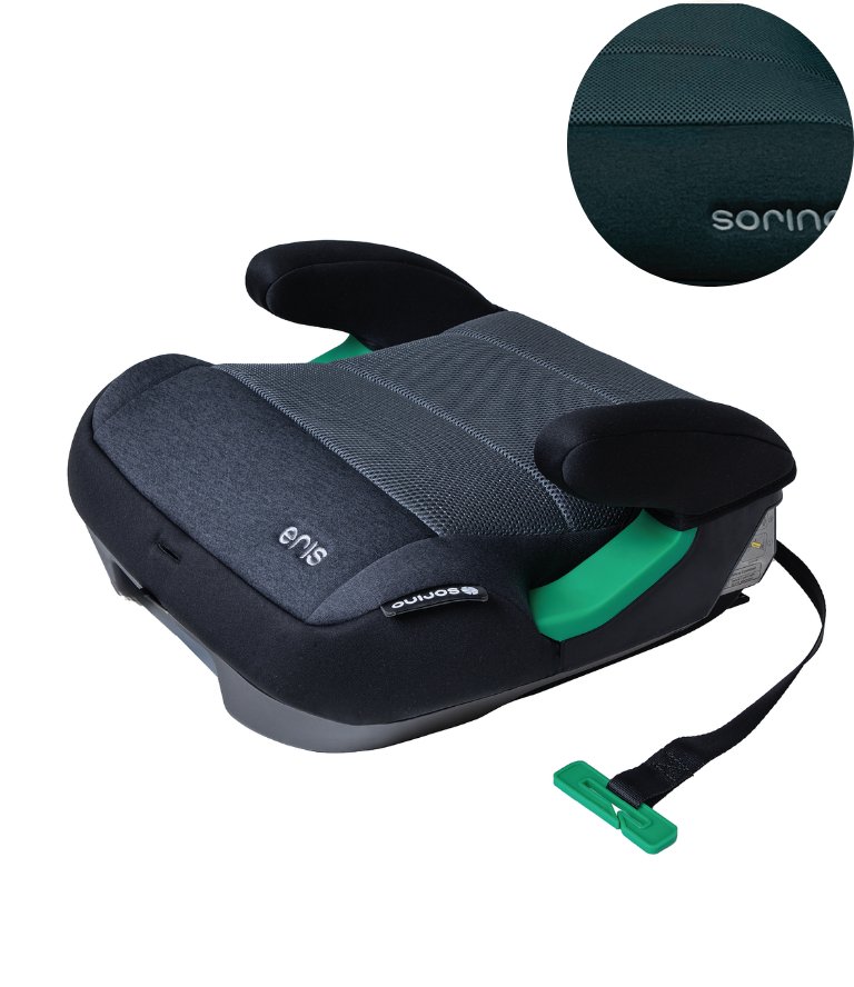FOTELIK BOOSTER PODSTAWKA SIEDZISKO SORINO ERIS ISOFIX DARK GREY 125-150 CM