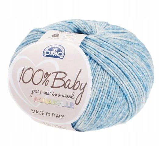 włóczka DMC 100% BABY AQUARELLE kol. 1380 / szaro niebieski