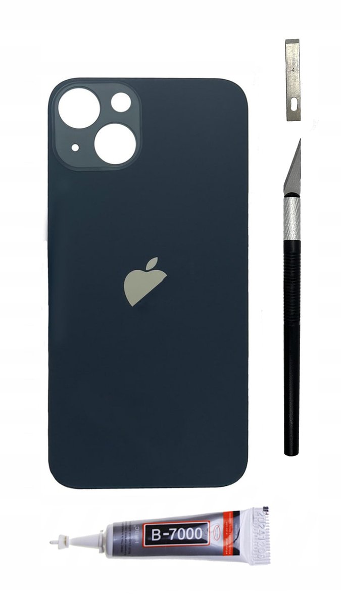 OEM Panel tylny czarny do iPhone 13 Big Hole szkło tylne kłapka plecki