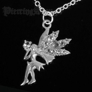 Srebrny łańcuszek WRÓŻKA oczko crystal [SPE-48]