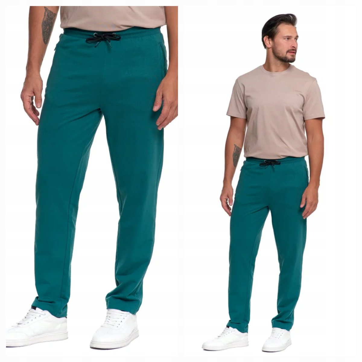 Spodnie Dresowe Bawełniane Męskie z Kieszeniami Prosta Nogawka MORAJ 2XL