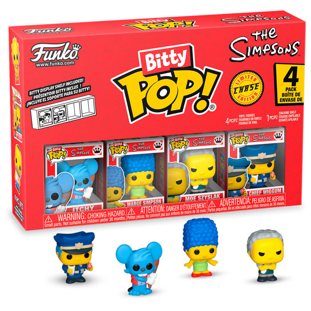funko pop! simpsons bitty 4 pack 2.5cm itchy chief lard lad