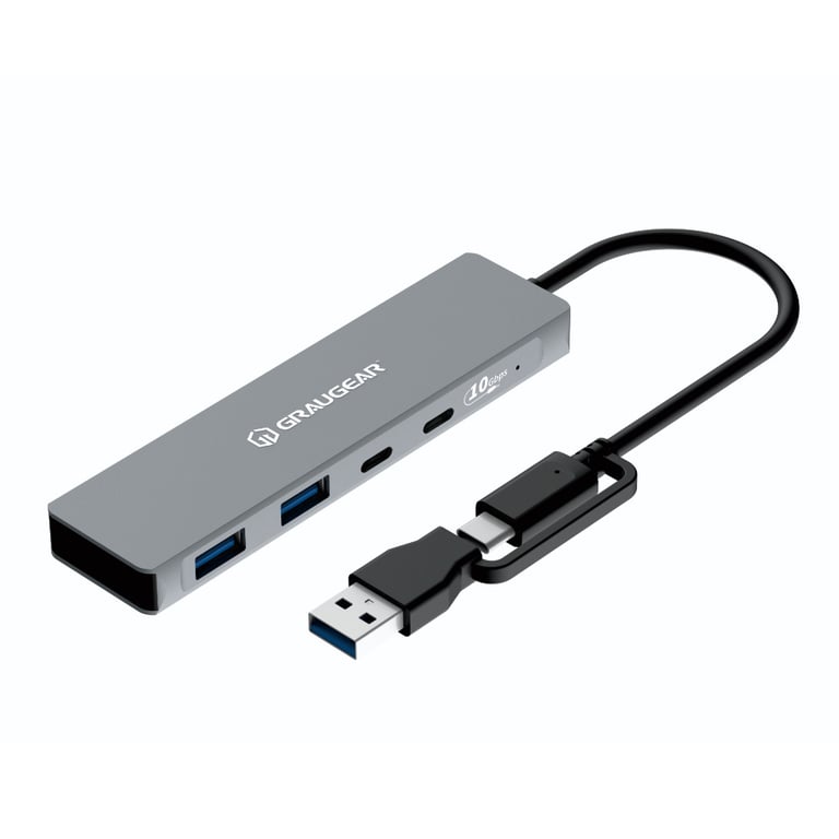 HUB USB Graugear GRAUGEAR 10Gbps USB-HUB 4x USB 3.2, 2x Type-C und 2x Type-A