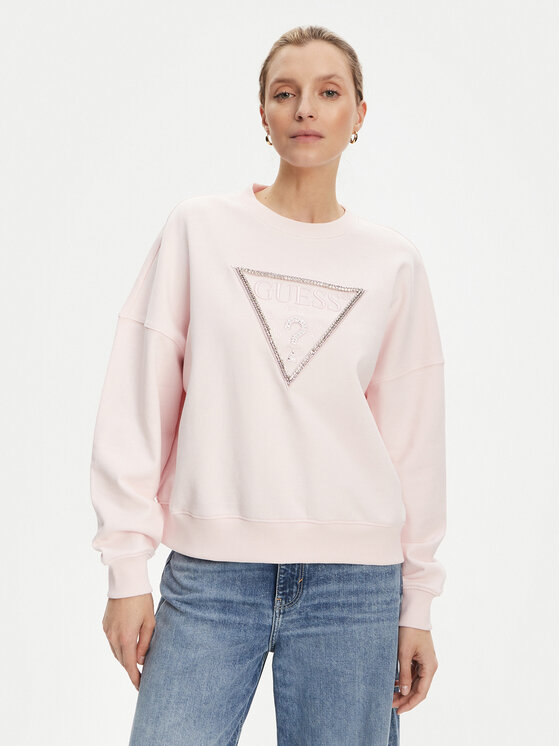 Guess Bluza W5YQ04 KC8I0 Różowy Regular Fit