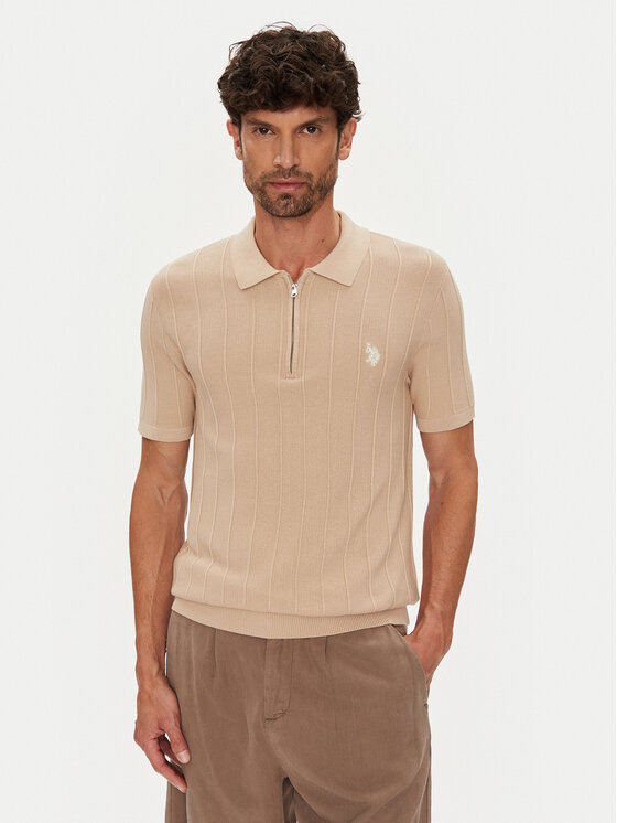 U.S. Polo Assn. Polo MUP3369 Beżowy Slim Fit