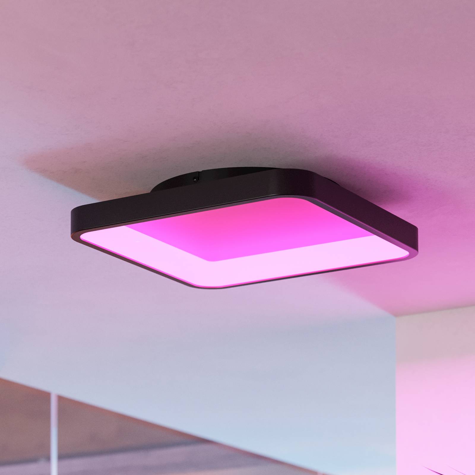 EGLO connect Inteligentna lampa sufitowa Loretello-Z, możliwość ściemniania, czarny, salon / jadalnia, metal, nowoczesny