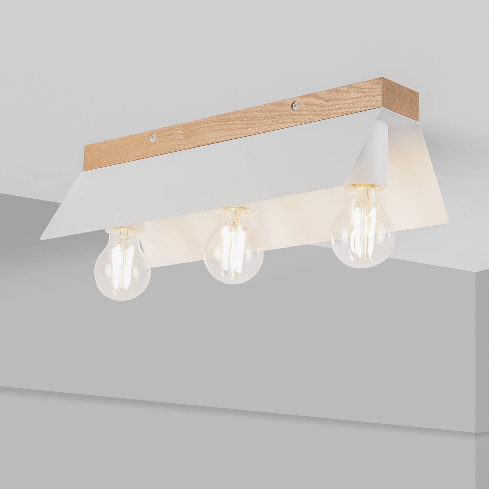 Lampa sufitowa Esme Lamkur Lighting, możliwość ściemniania, biały / opal, salon / jadalnia, metal, nowoczesny