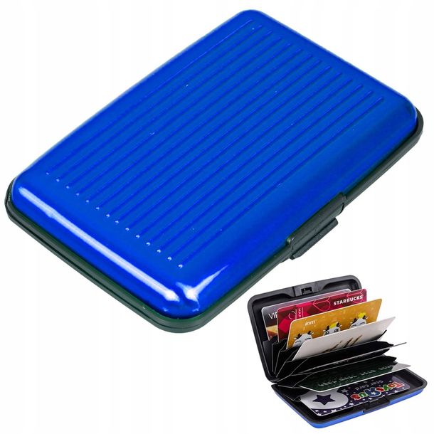 Etui Na Karty Dokumenty Banknoty Aluminiowe Portfel Wallet Na Zamek Nieb