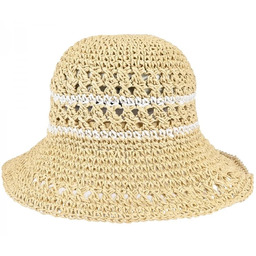 Kapelusz damski pleciony miękki do walizki ażurkowy KAP-PA-13 jasny beż