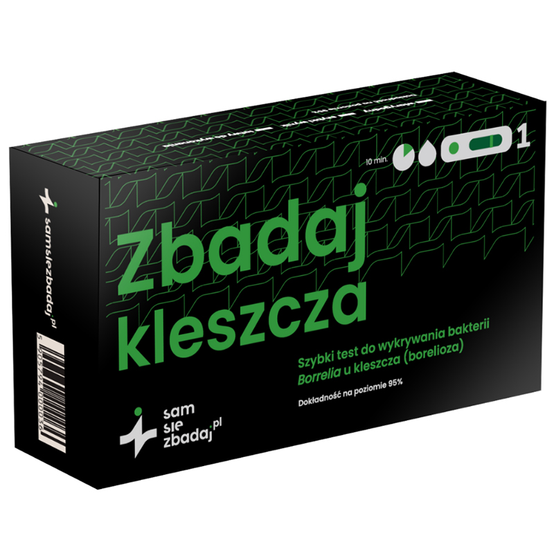 Sam się zbadaj Zbadaj kleszcza, szybki test do wykrywania bakterii Borrelia (boreliozy) u kleszcza, 1 sztuka