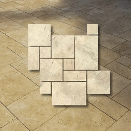 Tiles Trawertyn Light Old Tumbled 12mm 1kpl= 0,742m2 Komplet Rzymski